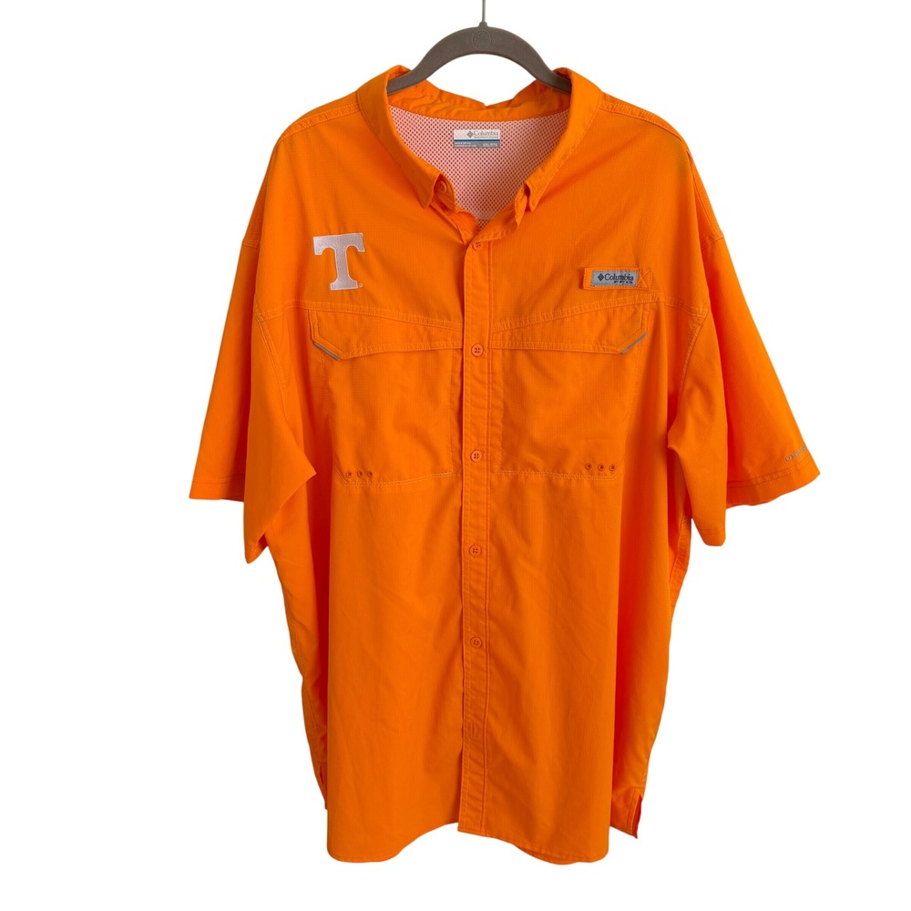 Columbia PFG Tennessee Volunteers Orange Tamiami II Fishing Shirt XXL Gameday